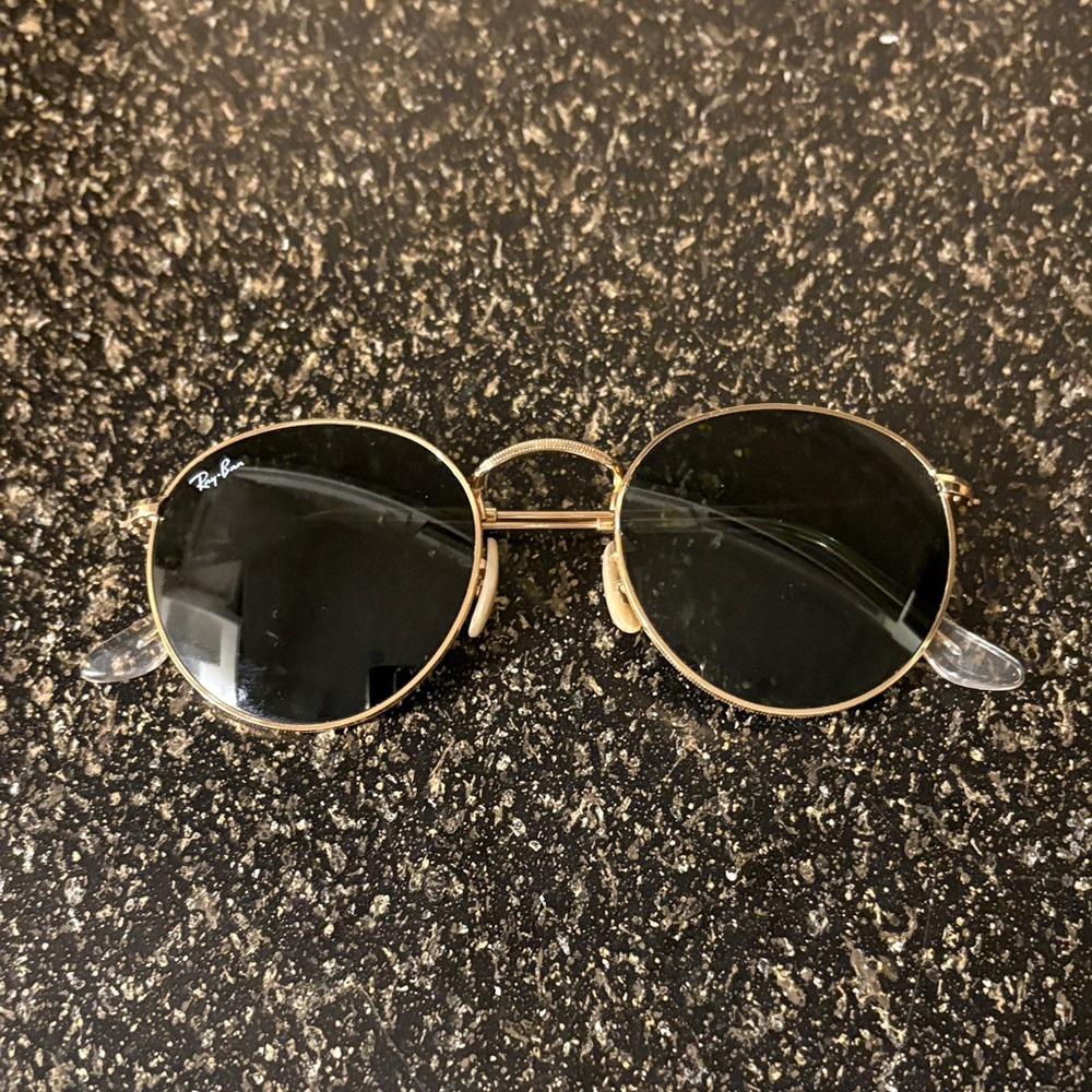 Ray-Ban Gold Frame Sunglasses with Dark Lenses
